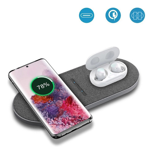 Almohadilla De Carga Rápida Para Samsung S20 S10 Buds Huawei