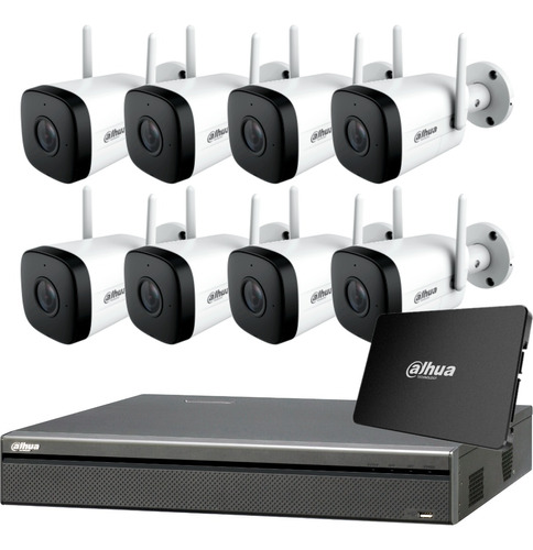 Kit Seguridad Dahua Dvr 8 Ch + Disco + 8 Camaras Wifi Audio