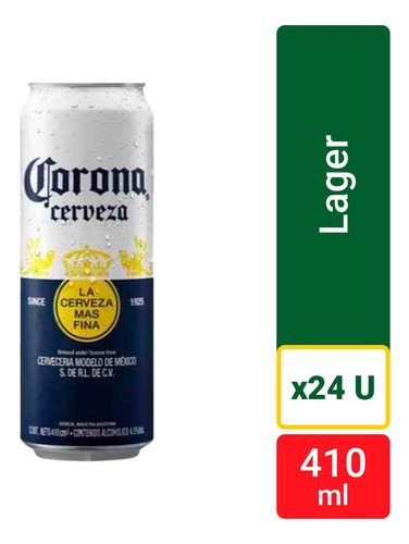 Cerveza Corona Lata 410 Ml X24 Legado Informatica