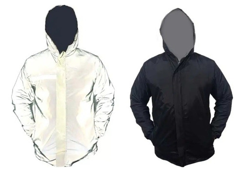 Chaqueta 100% Reflectiva Doble Faz Cortavientos Semi-imperme