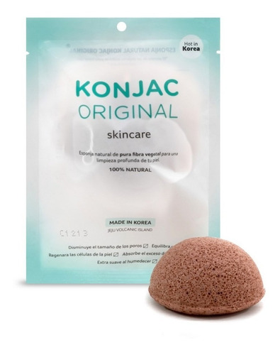 Esponja Facial Konjac Arcilla Volcanica Pieles Porosas