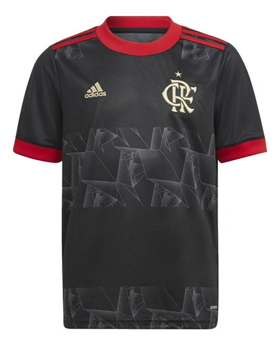 Camisa Infantil adidas Flamengo 3 2021 Preta Gr4286