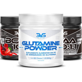 Combo 2x Bcaa 10:1:1 + Glutamina 300g 3vs Sabor Frutos Vermelhos