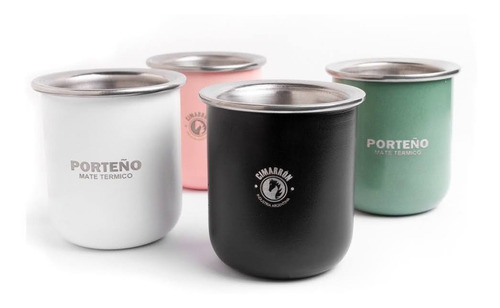 Mate Porteño Térmico Acero Inoxidable Bombilla Y Caja Regalo