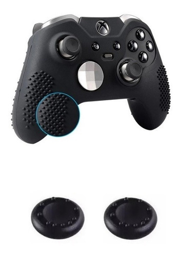 Capa Case Silicone Preta Para Controle Xbox One Elite Grip