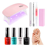 Kit Esmaltes Semipermanentes Cabina Sunmini Con Base Y Top