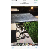 Mesa Patio Jardìn Balcòn  Granito Negro Pie Màquina De Coser