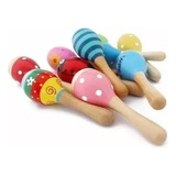 Par Maracas De Madera Colores