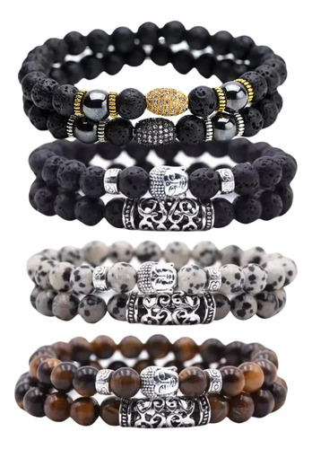 Pulsera Cuencas Piedras Naturales Circón Dije