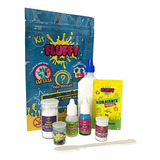 Kit Slime Fluffy Point Azul E Verde 3 Unidades