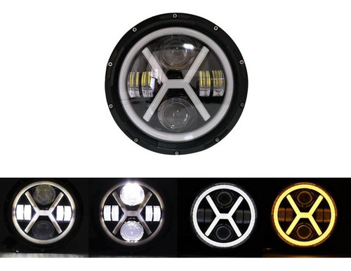 C Un 7 H4 Faro Led Drl Ojos Ángel Wrangler Jeep Vocho Moto