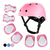 Kit De Proteccion Casco Rodilleras Coderas Muñequeras Niños