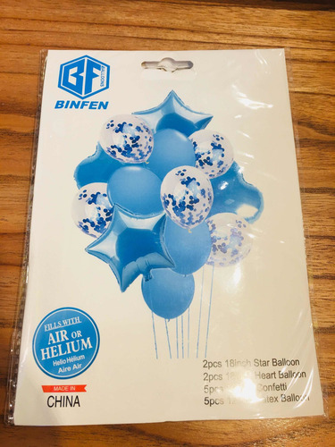 Set 14 Globos Metalizados Estrella Transparente Confetti