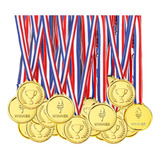 25 Medallas Trofeo Plástico Dorado Para Niños 3.5centimetros