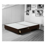 Base Suecia Matrimonial Suede Chocolate Mueble 1pz Base Box