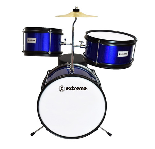 Bateria Extreme Kinder Azul Metalico 3 Pzas. Exbt069