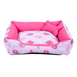 Cama Para Cachorro Grande 70x55 De Ziper Estampa Balão Pink 