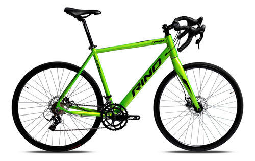Bicicleta Aro 700 Rino Kalibur Speed Aluminio 18v Disco Cor Verde Neon Tamanho Do Quadro 56 Cm