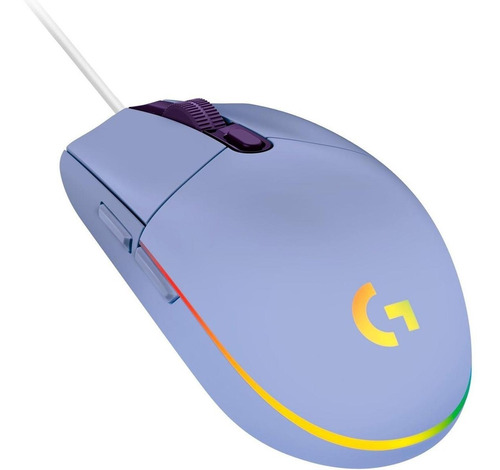 Mouse Logitech G203 Lightsync Rgb Usb Lila 6 Botones- Boleta