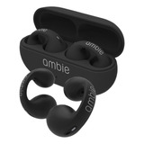 Fone De Ouvido Ambie Bluetooth Par Tws Carregador Esportivo Cor Preto