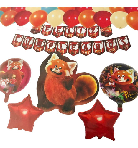 Set Decoración Completa Pelicula Red Panda Rojo Decoración 