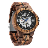 Forsining Reloj Esqueleto Mecánico De Madera Maciza Para Hom