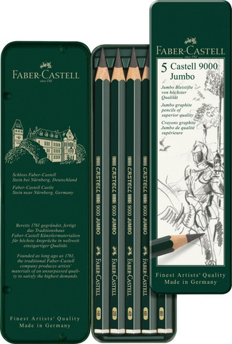 Lapiz Grafito Faber-castell Graduados Castell 9000 Jumbo X5