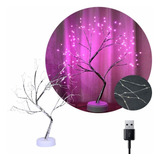 Lampara Luces Led Calida Rosa Arbol Iluminacion Usb O Pila