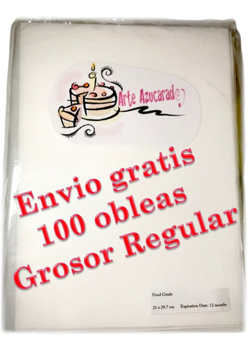 Arroz Oblea Comestible Grosor Regular 100 Pzas Envio Gratis