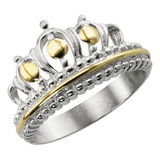 Anillo Corona Plata Y Oro Reina Princesa Mujer