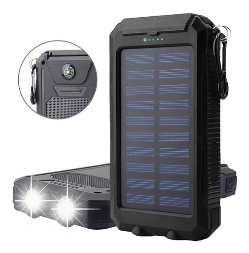 Solar Power Bank 12000 mah Cargador Solar Portátil Dual Car