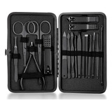 Kit Manicure Masculino E Feminino Em Aço Inoxidável 18 Pcs