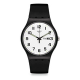 Reloj Swatch Twice Again De Silicona So29b703 Color De La Malla Negro Color Del Bisel Negro Color Del Fondo Blanco