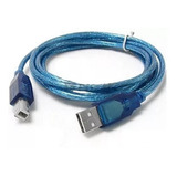 Cable Usb De 3 Metros Blindado Color Azul Para Impresora.