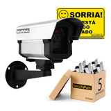 Kit 5 Câmeras Falsas Com Led Bivolt Security Parts +5 Placas