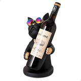 Estátua Decoração Bulldog C/ Óculos De Sol Porta Vinho 27cm