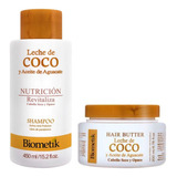 Shampoo Y Mascarilla Biometik Leche De Coco Aceite Aguacate