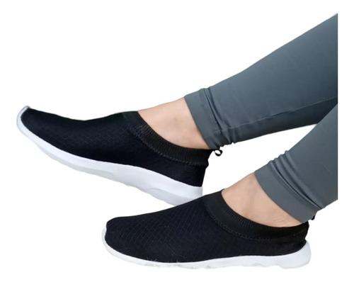 Tênis Meia Feminino Sem Cadarço Slip On Elástico Confortável