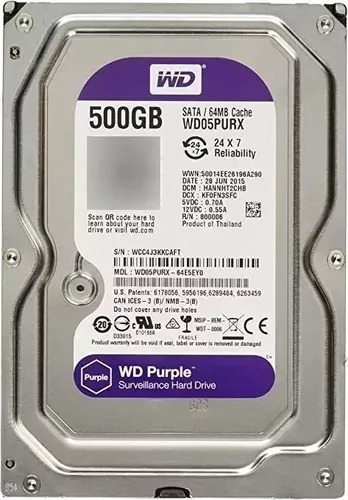 Hd 500gb Purple Roxo P/ Dvr Intelbras Dvr - Envio Imediato Garantia 1  Ano