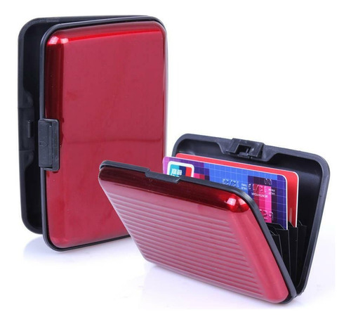 Mini Billetera Wallet Portadocumentos Tarjetero Rojo