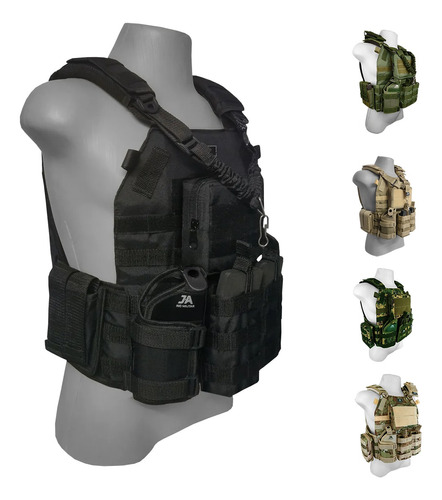 Colete Modular Plate Carrier Contato + 8 Peças + Bandoleira