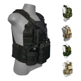 Colete Modular Plate Carrier Contato + 8 Peças + Bandoleira