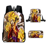 Mochila Escolar Nika Luffy De Onepiece Gear5 Y Estuche Para