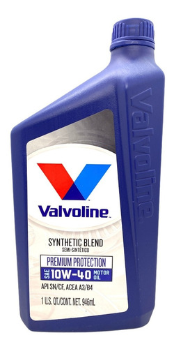 Aceite 10w40 Semi Sintetico Valvoline Premium Protection 1l
