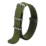 Poolsy Pulseira Nato Zulu Nylon Militar Cor Verde 24mm