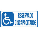 Cartel Reservado Discapacitados Baños 14x30 Cm Alto Impacto