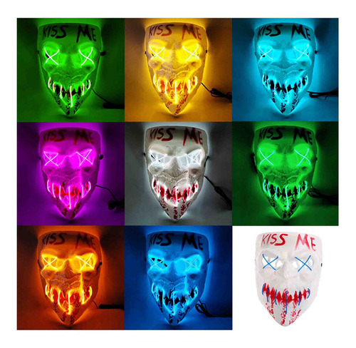 10uds Máscara Hallowen Led Kiss Me Sangre Venta Al Por Mayor