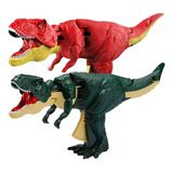 Dinosaurio Dino Za Za Za X2 Verde Y Rojo 20 Cm De Tik Tok
