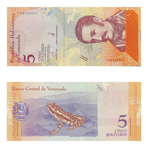 Billete 5 Bolívares 2018 De Colección Nuevo Unc Venezuela