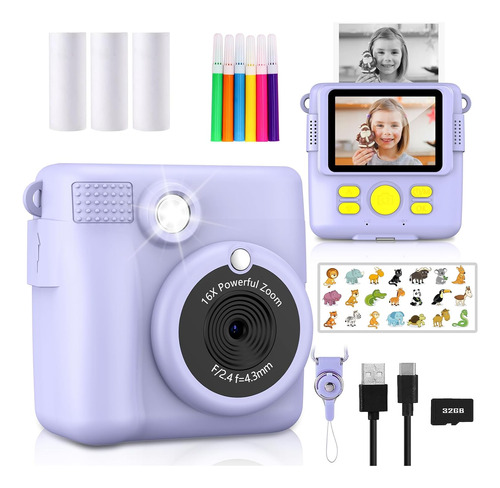 Instant Print Camera For Kids,christmas Birthday Gifts Fo...